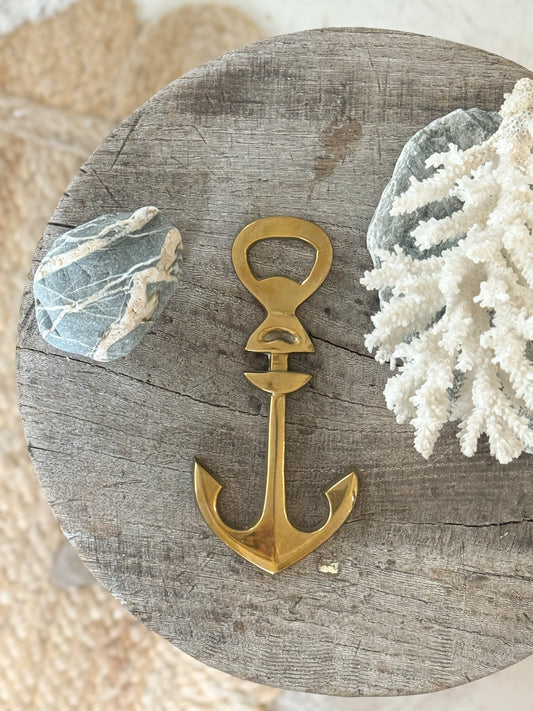 Vintage Solid Brass Anchor Bottle Opener