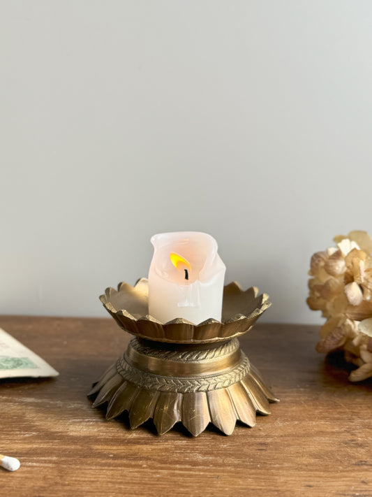 Solid Brass Pedestal Candle Holder