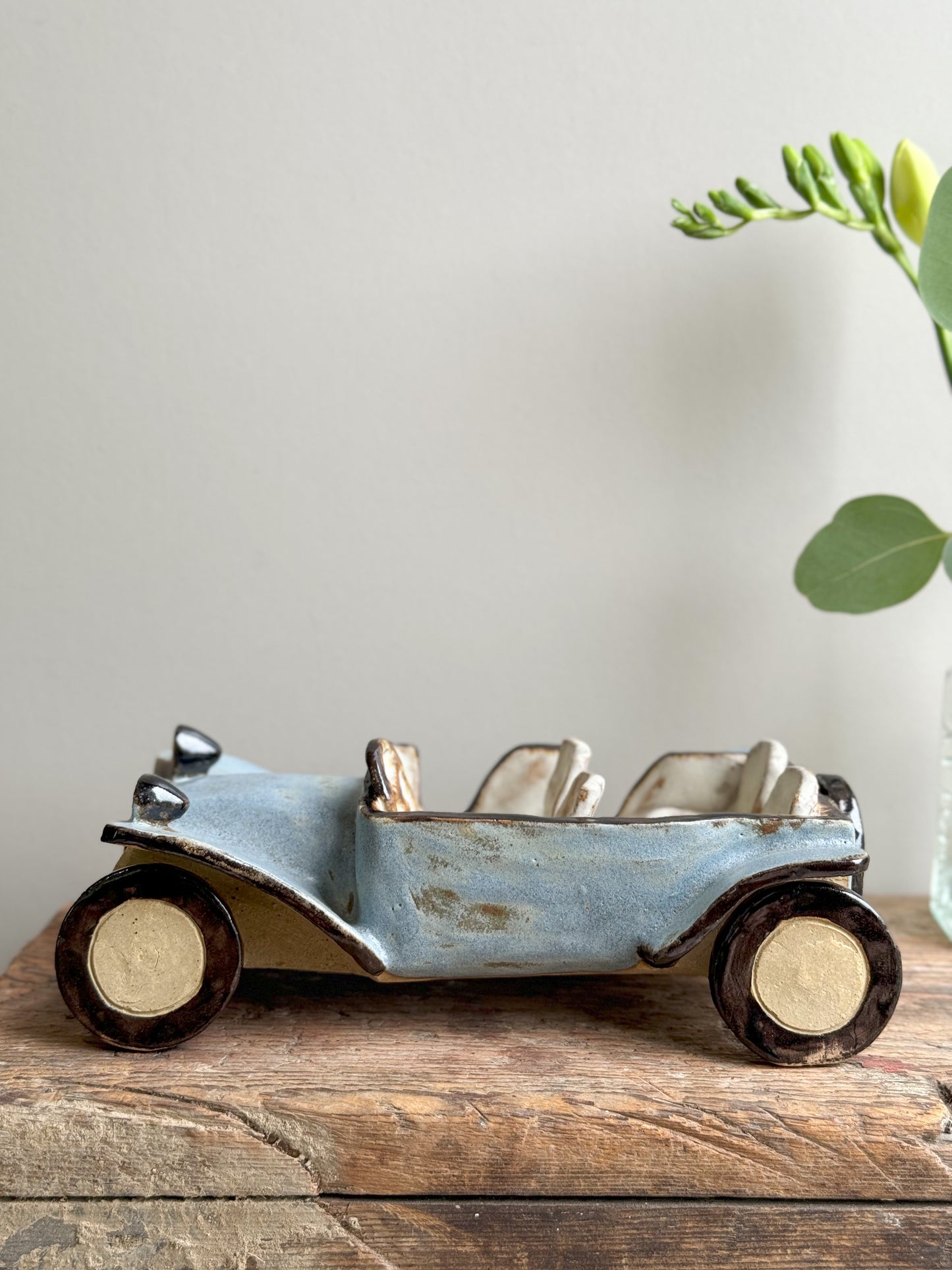 Vintage Studio Pottery Folk Art Car Sculpture