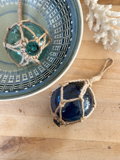 Vintage Pair of Handblown Glass Buoys