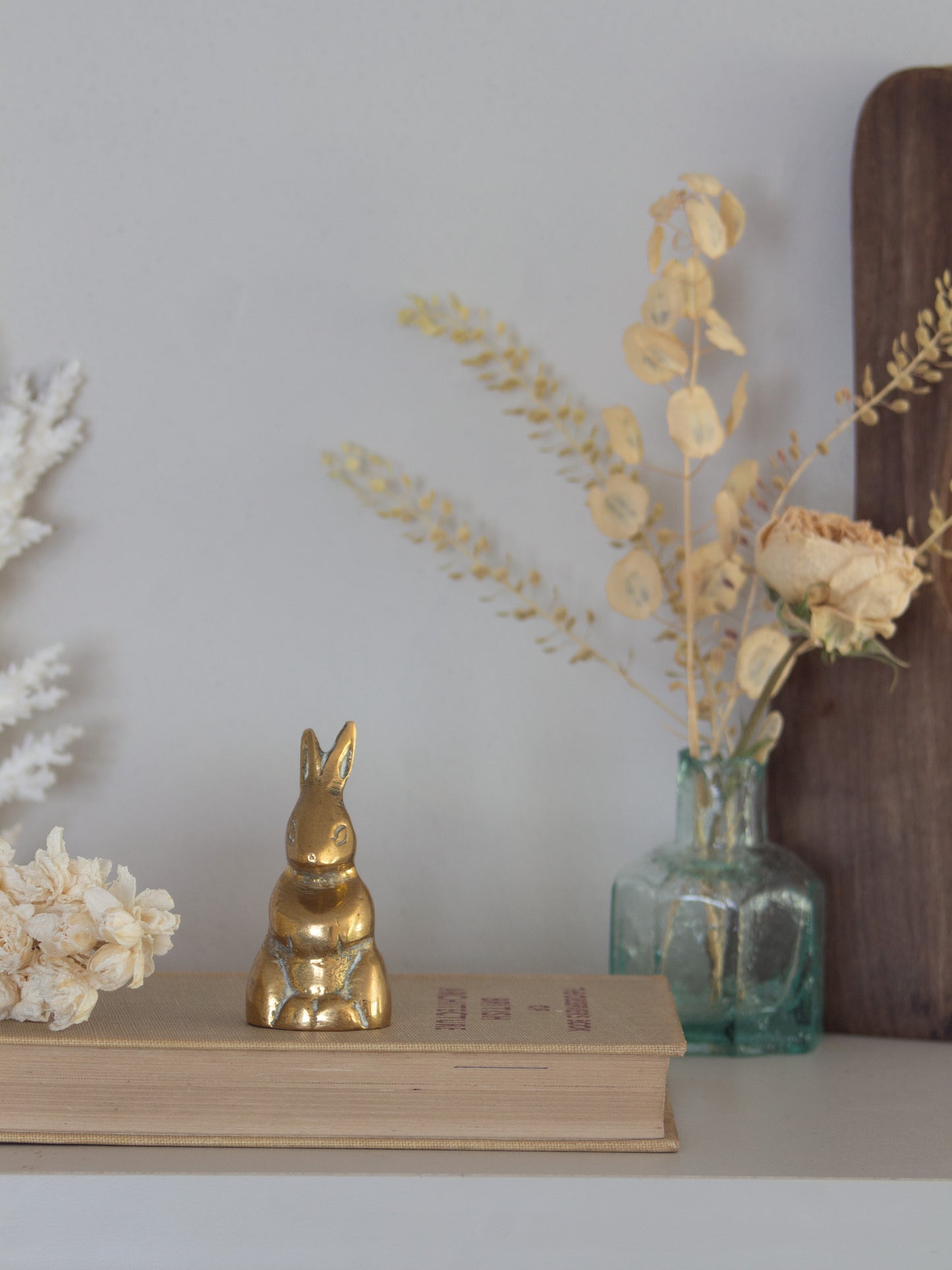 Vintage Solid Brass Miniature Rabbit Figurine