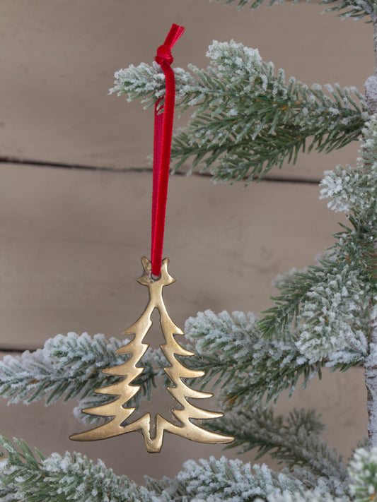 Vintage Solid Brass Christmas Decoration - Christmas Tree