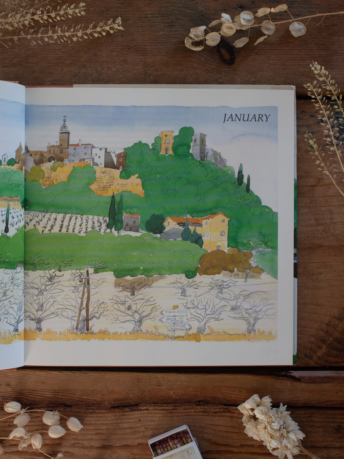 Vintage 1992 Illustrated First Edition of A Year in Provence by Peter Mayle, Watercolours by Paul Hogarth