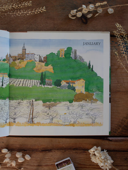 Vintage 1992 Illustrated First Edition of A Year in Provence by Peter Mayle, Watercolours by Paul Hogarth