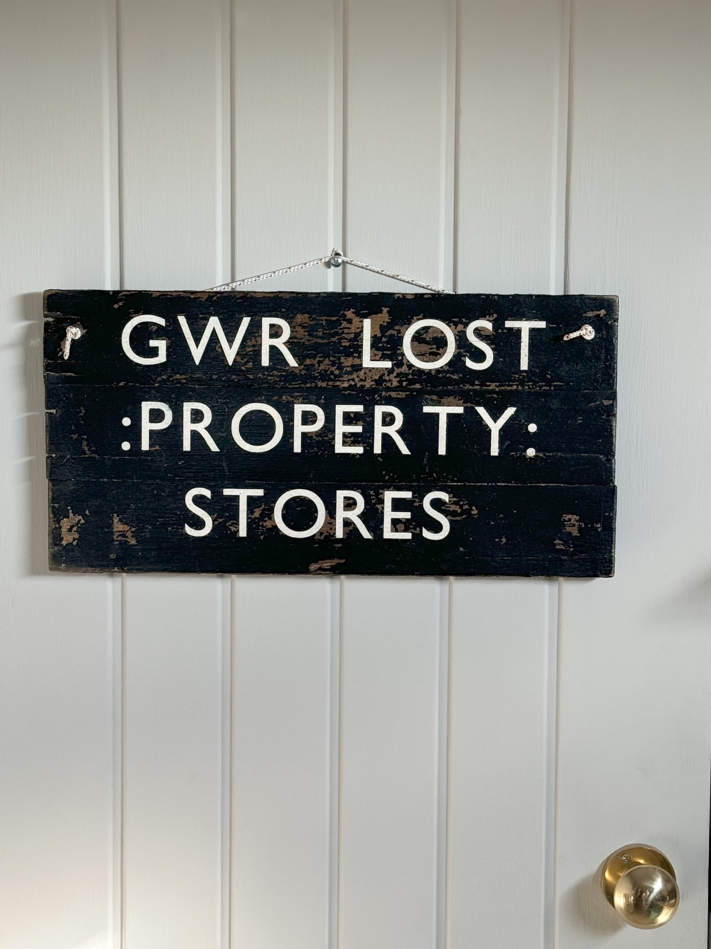 Vintage Great Western Railway Lost Property Stores Wooden Sign