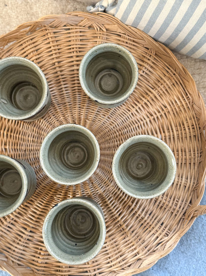 Vintage Welsh Studio Pottery Tumblers by Begelly Pottery • Set of 6