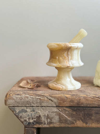 Miniature Vintage Onyx Pestle & Mortar