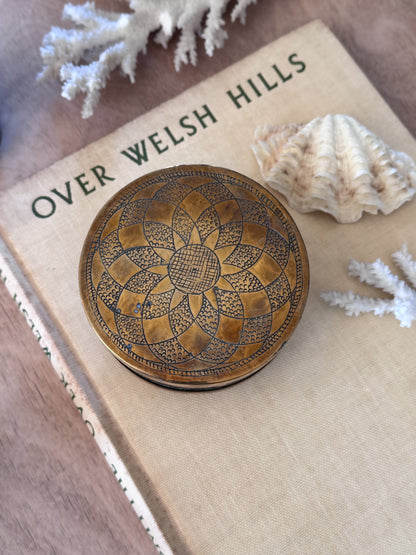 Vintage Ornate Solid Brass Trinket Box