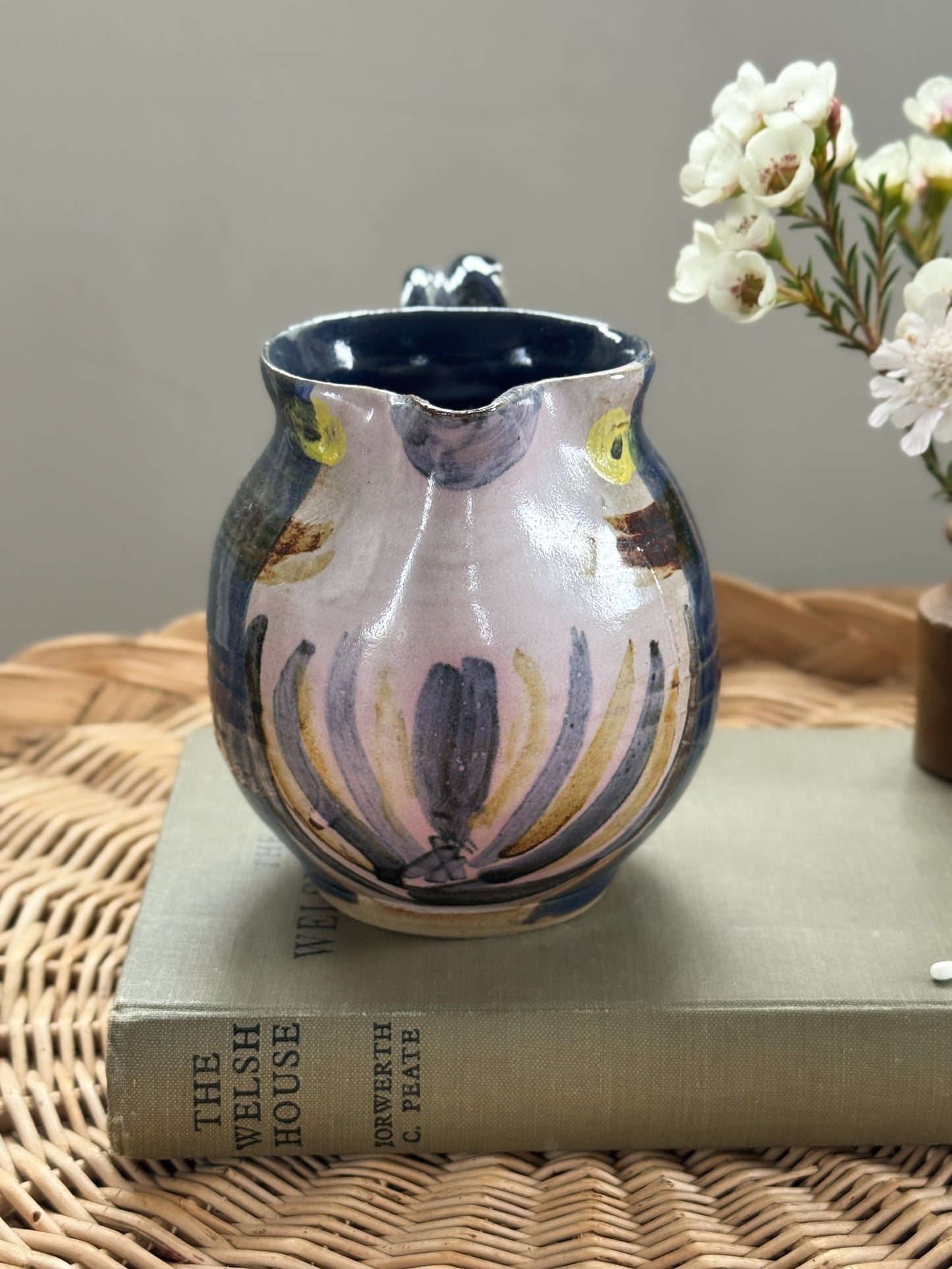 Vintage Unique Studio Pottery Bird Jug