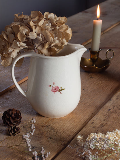 Vintage Romanian Pink Floral Jug | Făianța Sighișoara