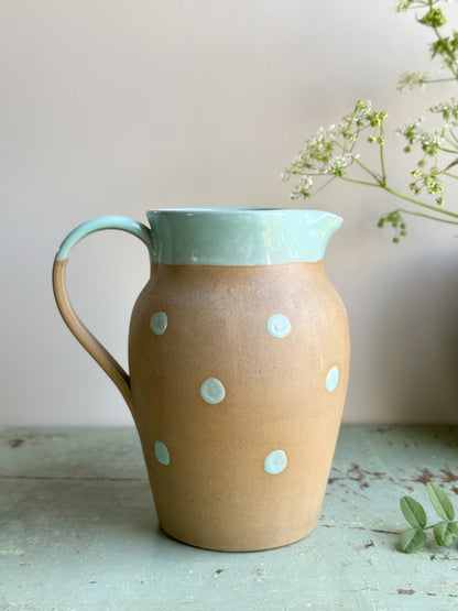 Vintage Polka Dot Slipware Jug