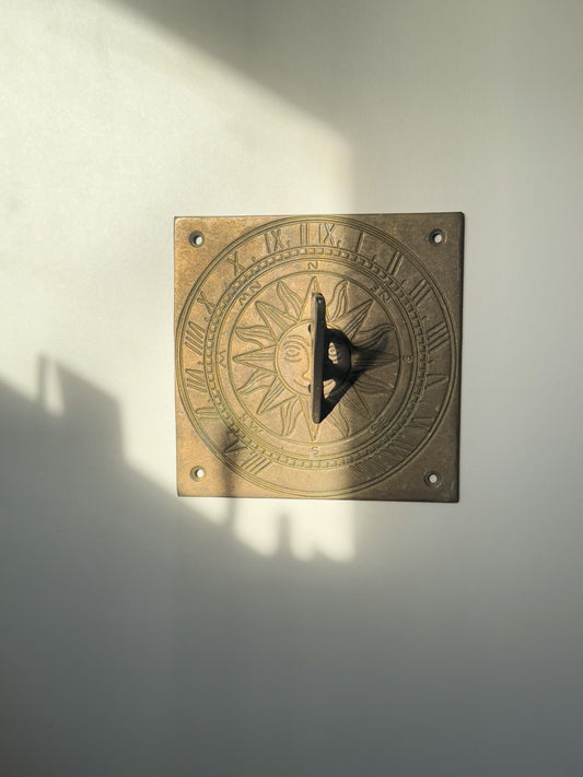 Vintage Solid Brass Mountable Sundial