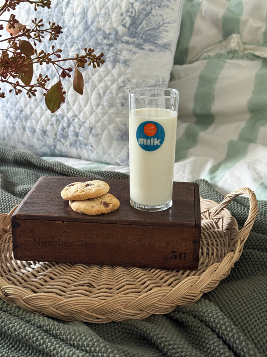 Vintage 1970s “Milk for Santa” Glass - Cool Fresh Milk Design (Brand New Vintage)