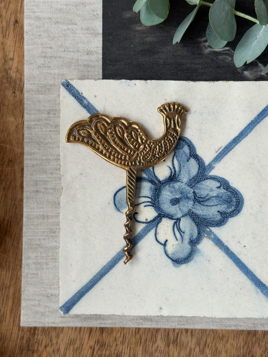 Vintage Brass Peacock Corkscrew