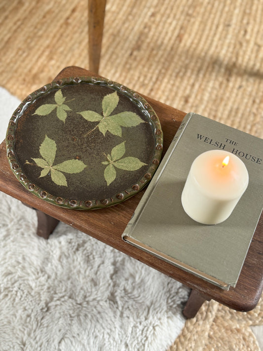 Studio Pottery Impressed Leaf Tray