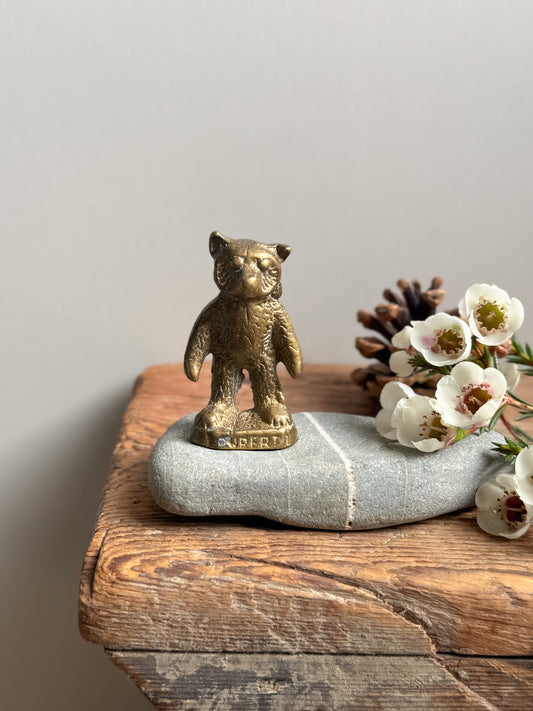 Vintage Miniature Solid Brass Rupert the Bear