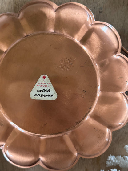 Vintage Solid Copper Scalloped Dish by Venetia Copper, Canada