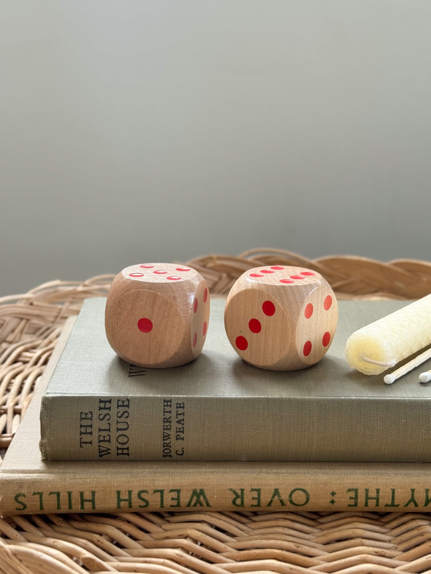 Vintage Pair of Large Wooden Dice