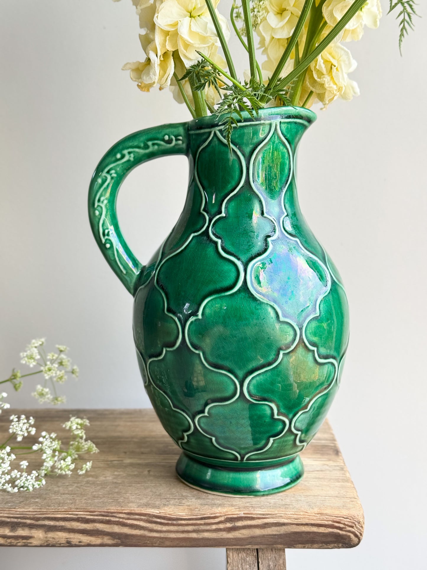 Vintage Dartmouth Pottery Green Glazed Gaul Shaped Jug