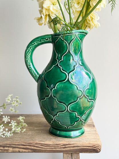 Vintage Dartmouth Pottery Green Glazed Gaul Shaped Jug