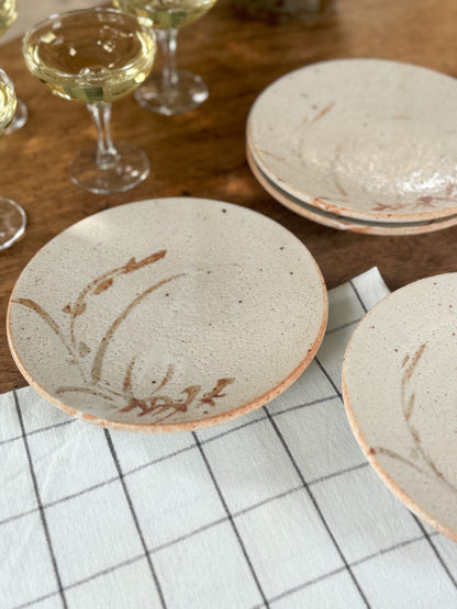 Vintage Unique Chinese Studio Pottery Plates | Set of 4