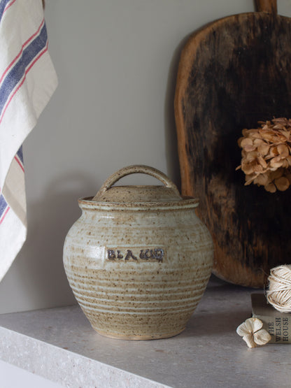 Vintage Welsh Studio Pottery ‘Blawd’ Flour Jar