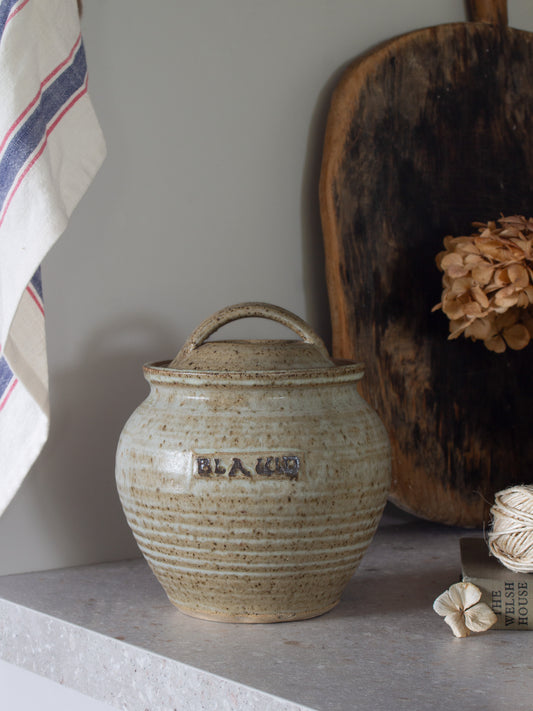 Vintage Welsh Studio Pottery ‘Blawd’ Flour Jar