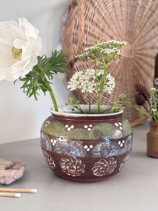 Vintage Abstract Studio Pottery Planter