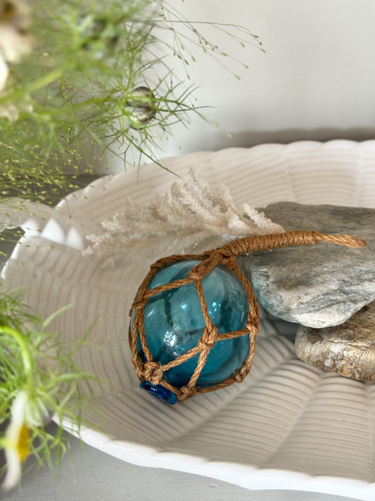 Vintage Handblown Aqua Glass Buoy • Fishing Float