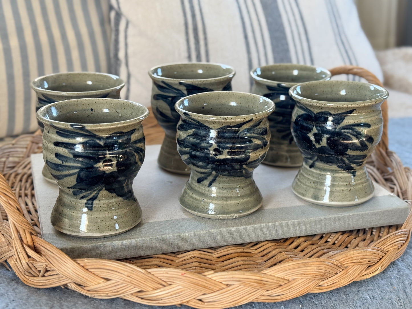 Vintage Welsh Studio Pottery Tumblers by Begelly Pottery • Set of 6