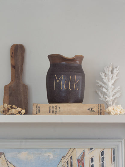 Vintage Welsh Studio Pottery ‘Milk’ Jug – Tregaron Pottery, Ceredigion (c.1960s–70s)