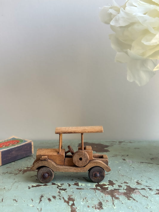 Miniature Wooden Scratch Built Model Car