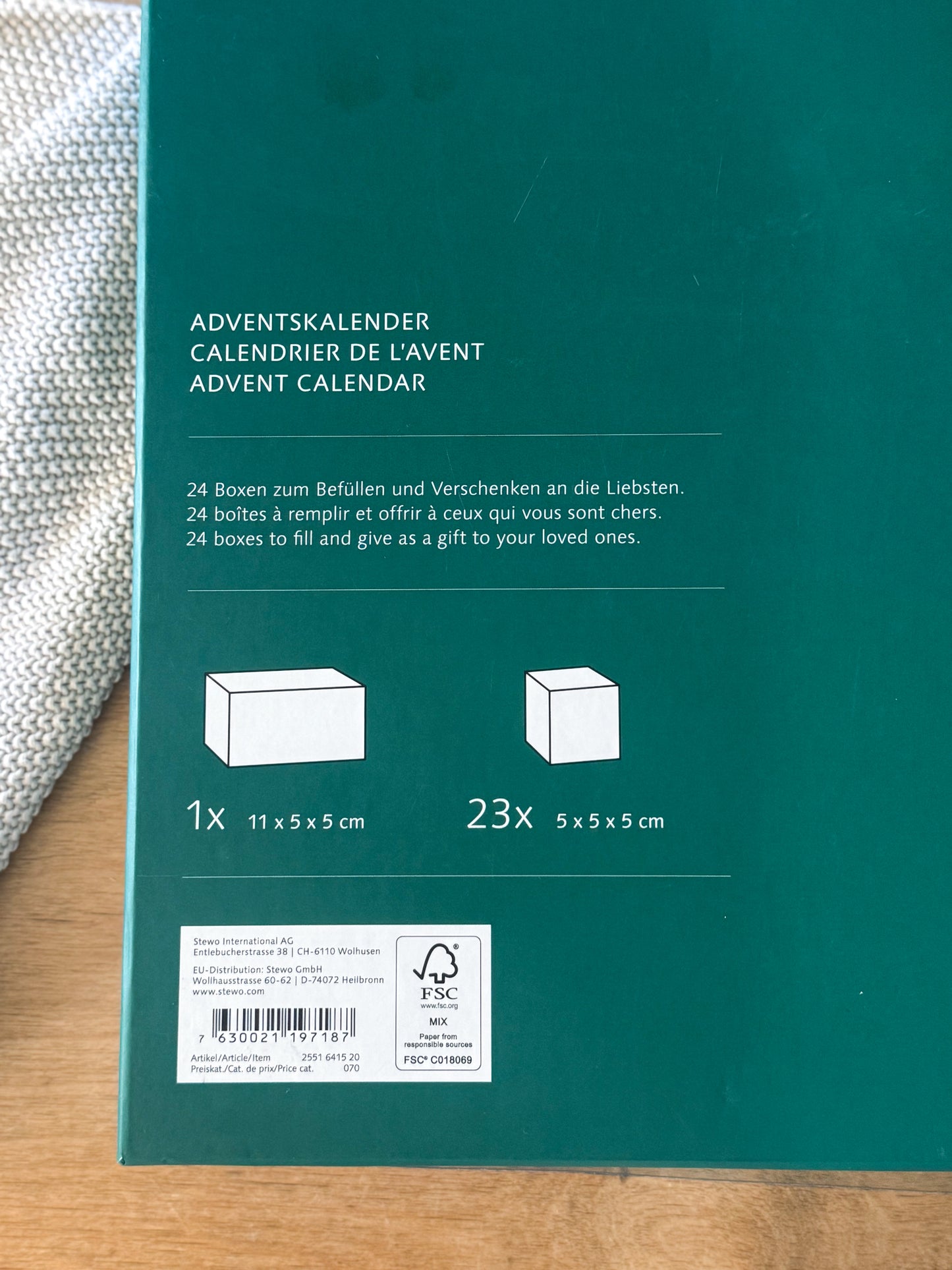 Stewo Swiss Design Advent Calendar - Brand New in Original Box