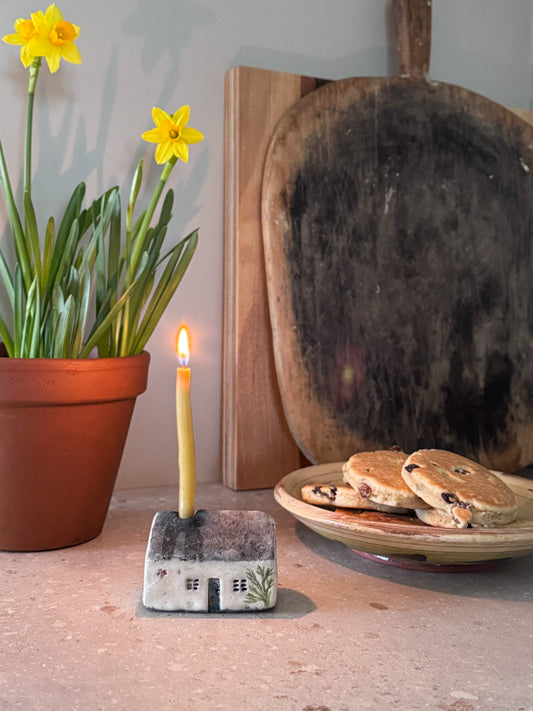 (PRE-ORDER) Hiraeth Cottage • Bwthyn Hiraeth Raku Candle Holders - Dispatched End of March 2026
