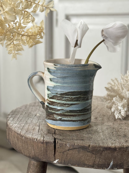 Vintage Studio Pottery Blue Abstract Creamer