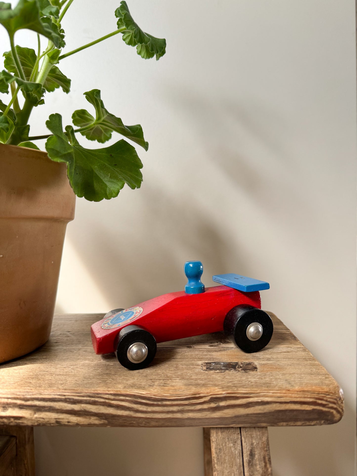 Midcentury Wooden Toy Racing Car by ARAL