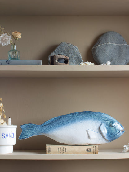 Large Vintage Studio Pottery Fish Sculpture, Unique Ceramic Artwork