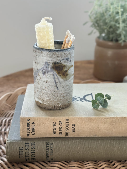 Vintage Studio Pottery Match Pot / Pen Pot
