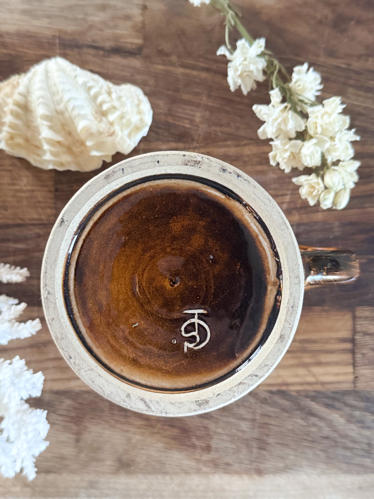 Vintage French Alsace Studio Pottery Slipware Creamer, Signed