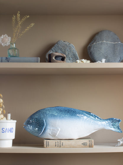 Large Vintage Studio Pottery Fish Sculpture, Unique Ceramic Artwork