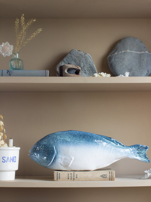 Large Vintage Studio Pottery Fish Sculpture, Unique Ceramic Artwork
