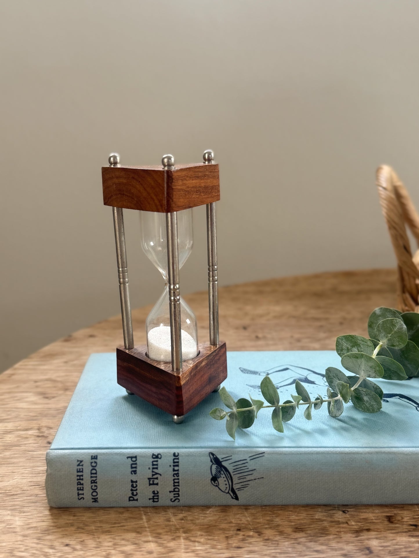 Vintage Midcentury Teak Sand Timer