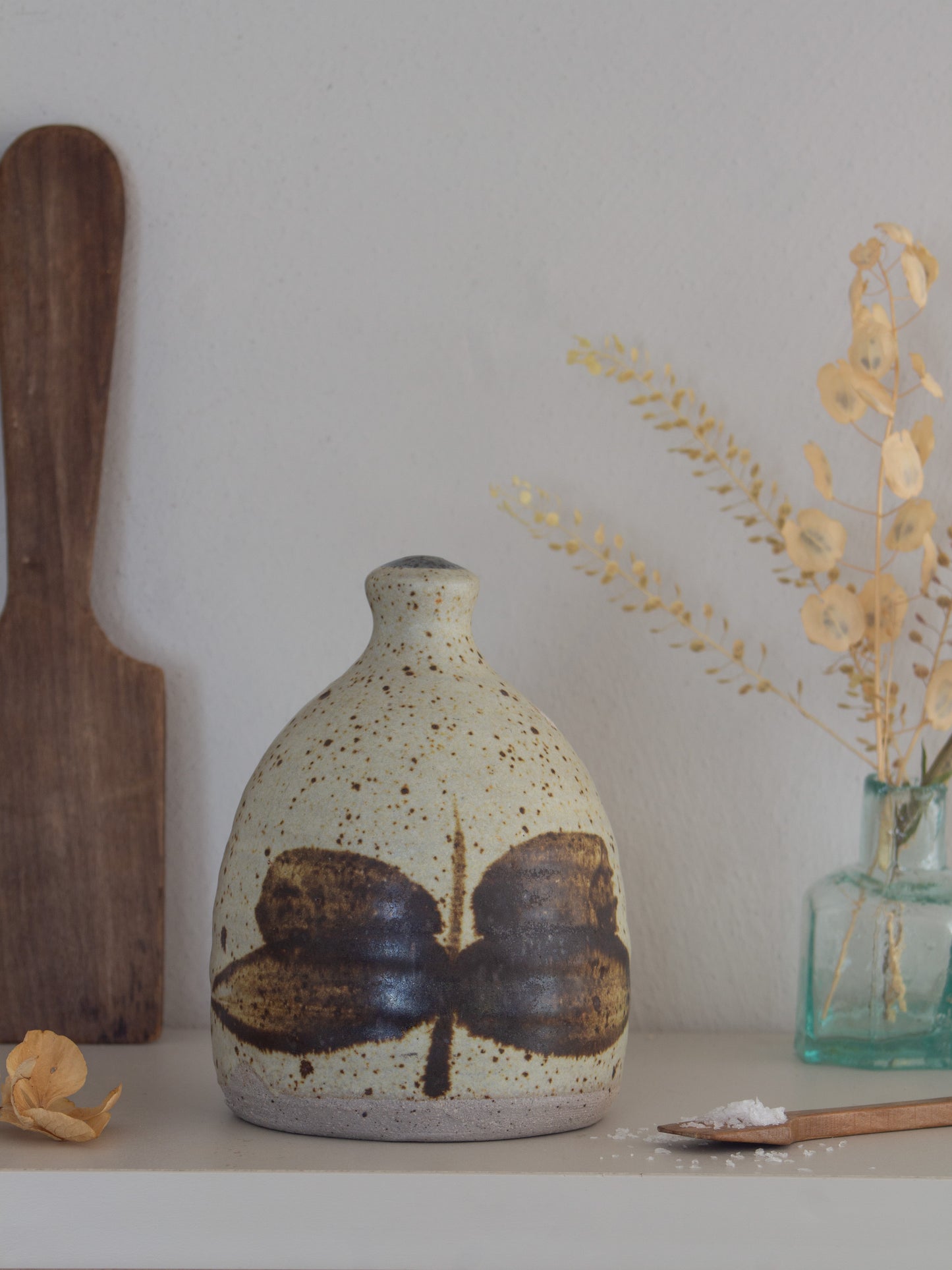 Vintage Studio Pottery Speckled Salt Glaze Salt Pig | Salt Cellar