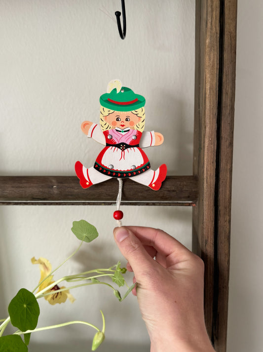 Vintage Wooden Pull Toy “Bayerin” by Gruner Witkop, Made in West Germany | Sourced in Prenzlauer Berg, Berlin