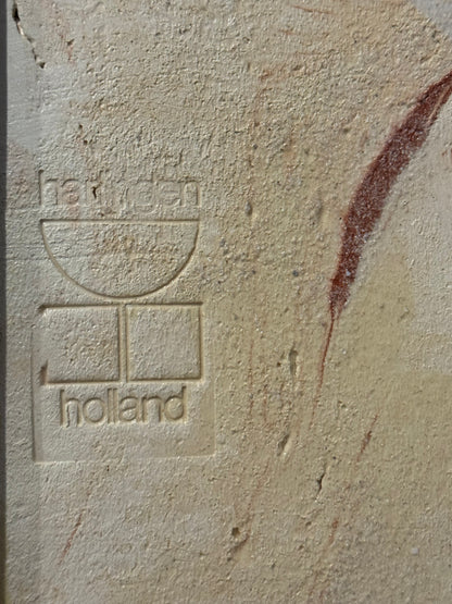 Vintage Harlingen Holland Framed Delft Ceramic Tile - Windmill Scene