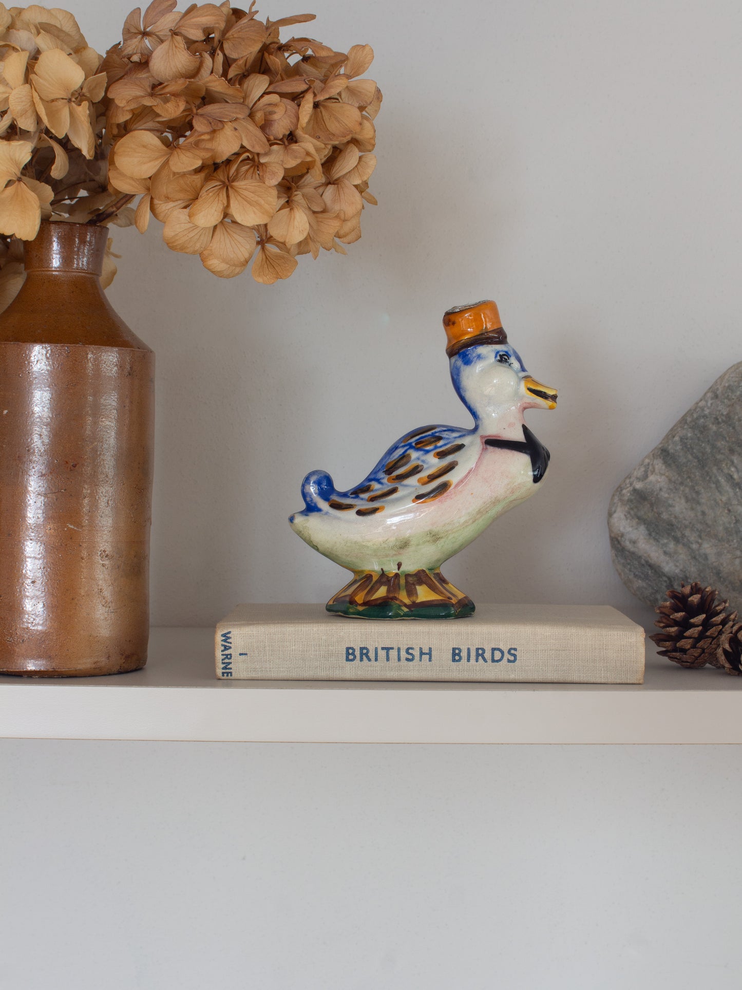 Vintage Italian Ceramic Duck Liqueur Bottle / Decanter
