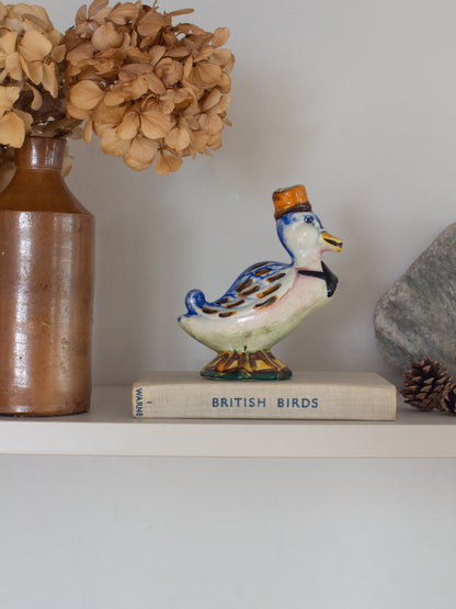 Vintage Italian Ceramic Duck Liqueur Bottle / Decanter