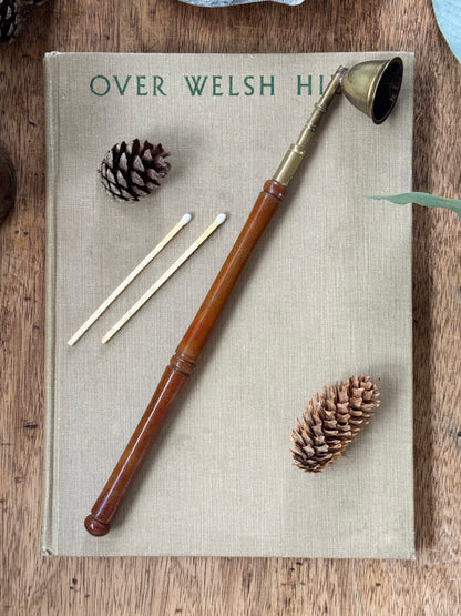 Vintage 1920s-1940s Brass & Wood Candle Snuffer