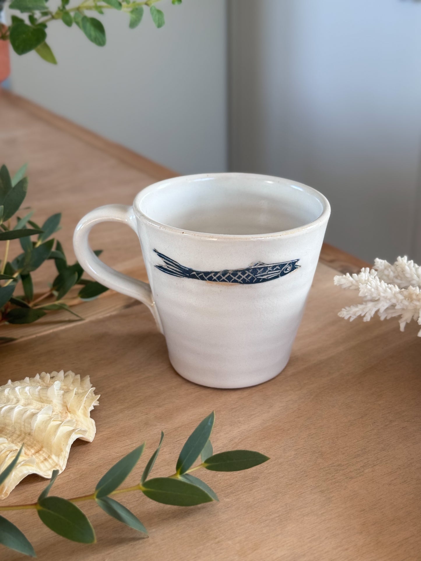 Studio Pottery Fish Mug by Molly Attrill