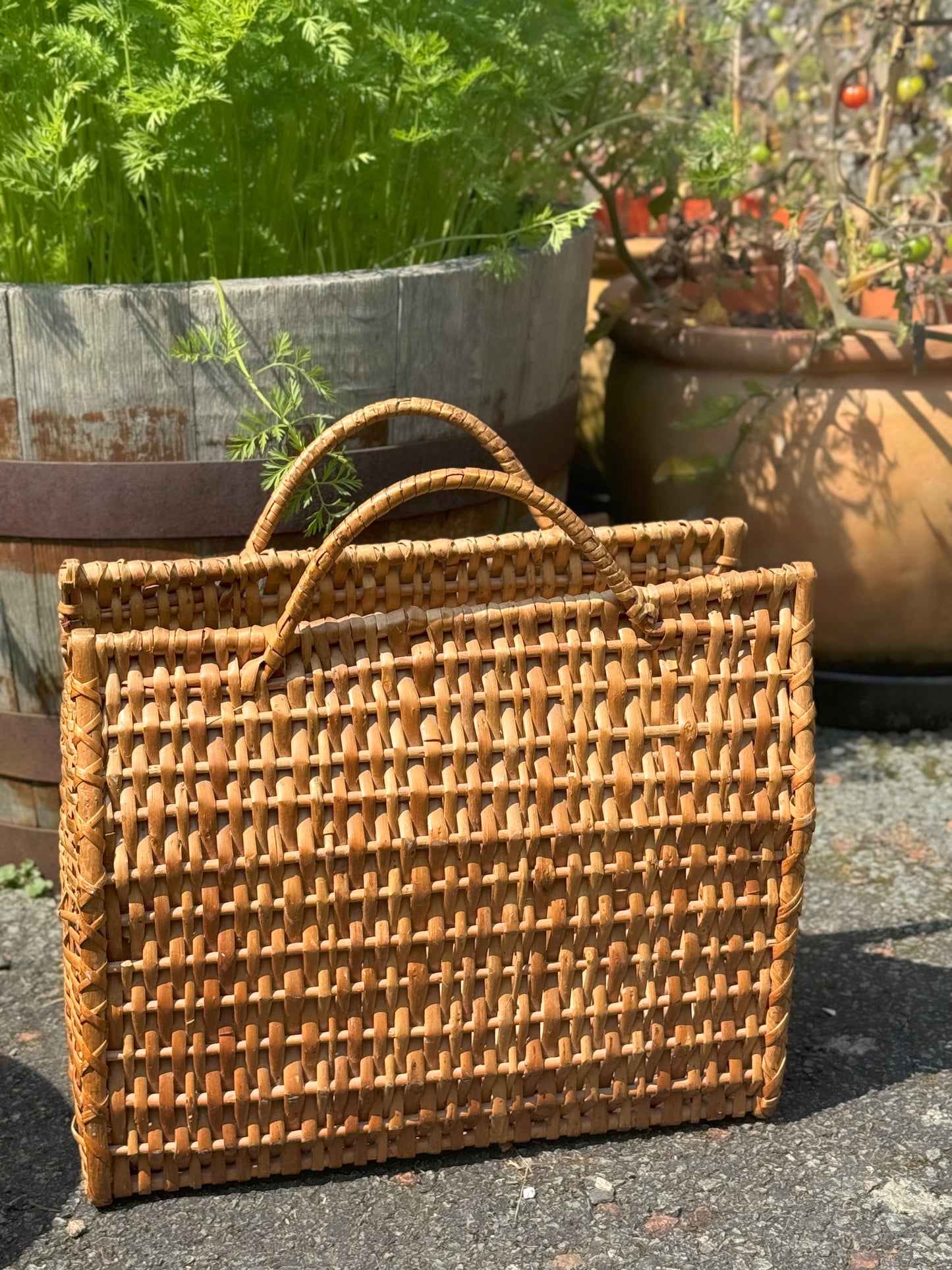 Vintage Large Wicker Shopping Bag